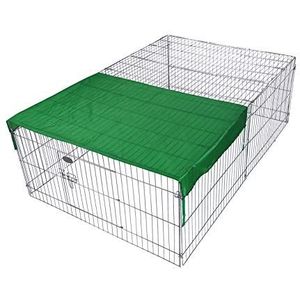 WilTec Outdoor Konijn Open Leefruimte 122x95x58cm Cavia Rennenkooi met Zonwering