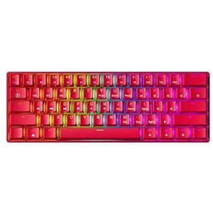GK61 Mechanisch Gaming-toetsenbord - 61 toetsen Multi Color RGB Verlichte LED Backlit Bedraad Programmeerbaar voor PC/Mac-gamer (Gateron Optisch Rood, Rood)