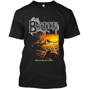 NWT! Brutality When the Sky Turns Black American Death Metal Logo T-Shirt S-4XL Black XL