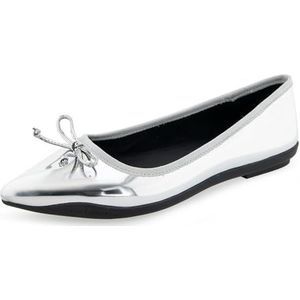 Aerosoles Dames Dumas Ballet Flat, Zilveren Spiegel Metallic Pu, 41.5 EU