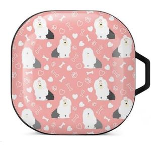 Oud Engels herdershond oordopjes hoesje compatibel met Samsung harde schaal beschermhoes zwart-stijl