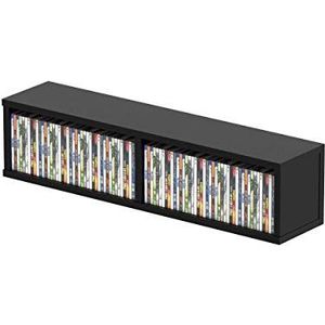 Glorious CD Box black 90 | ontworpen voor maximaal 90 slim cases of 62 jewel cases, gemakkelijk stapelbaar, praktische verdeling (45 CD's per compartiment), optisch gecoördineerd, zwart