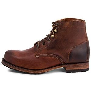 Sendra Boots 10604 herenlaarzen met hak en ronde punt, cowboylaarzen van bruin leer, elegante laarzen, Bruin, 42 EU