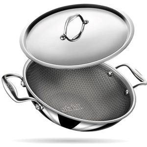Stahl - Triply Wokpan - Hybrid Anti Aanbaklaag - Inclusief Deksel - 28 cm - Geschikt voor Inductie - Voor 5-6 Personen