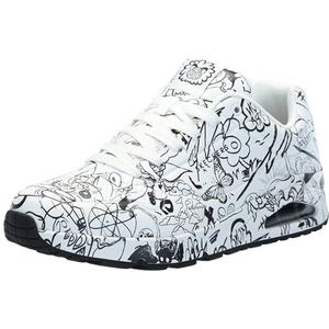 Skechers Heren Vexx: UNO-Process Sketch Sneakers, wit, zwart, 48.5 EU