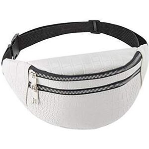 Borstzak taille packs voor lederen fanny packs vrouwen riem borstzakken (Color : White)