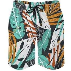 SANYJRV Licht zachte en ademende shorts, heren klassieke pasvorm Hawaii zwembroek, elastische trekkoord korte broek, Kleur 3, XXL