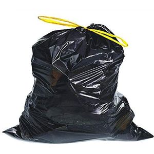DanDiBo 100 x vuilniszakken 30 liter, trekkoord, extra scheurvast, sterke afvalzakken, trekkoordzak, LDPE 38 μ, badkamer, huishouden, kantoor, 65 x 50 cm
