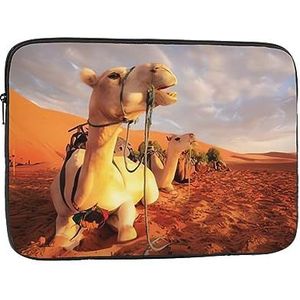 Camels Rest Woestijn Print Laptop Sleeve Case Waterdichte schokbestendige Computer Cover Tas voor Vrouwen Mannen