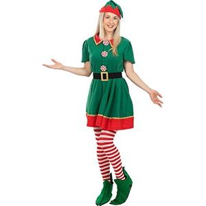 Funidelia | Elven kostuum voor vrouwen Kerst Elf, Kerst, Elfen - Kostuum voor Volwassenen, Accessoire verkleedkleding en rekwisieten voor Halloween, carnaval & feesten - Maat S - Groen