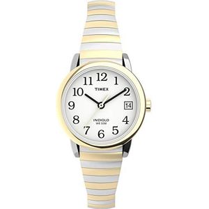 Timex Vrouwen Analoge Quartz Horloge T53822, Tweekleurig/Wit/Tweekleurig/Zwart, Modern