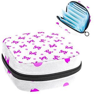 Maandverband Opbergtas,Draagbare maandverband Opbergzak,Bow Tie Print, Meerkleurig, 4.7x6.6x6.6 in/12x17x17 cm