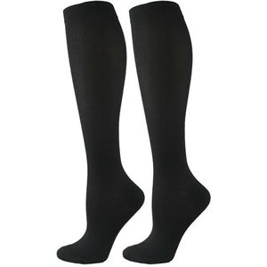 VCODWCSJO 5 paar compressiekousen hardlopen voetbal mannen fitness natuurlijk wandelen 20-30mmhg sportsokken dames -33026-L XL