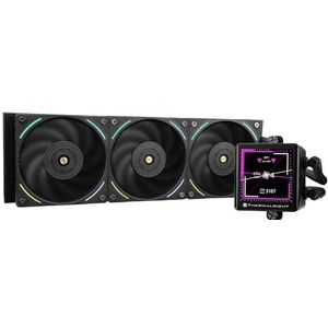 Thermalright Frozen Vision 360 Black AIO waterkoeler, 2,88 inch vierkant IPS LCD-scherm, 2150 rpm hoge snelheid, compatibel met AMD/AM4 /AM5 en Intel 1150/1151/1200/20XX/1700