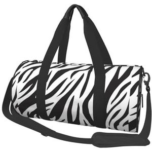 Zebra Print, grote capaciteit reizen plunjezak ronde handtas sport reistas draagtas fitness tas, zoals afgebeeld, Eén maat
