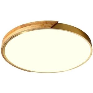 TONFON LED-plafondlamp Moderne houten ronde plafondlamp Scandinavische binnenplafondlamp for woonkamer slaapkamer eetkamer keuken studeerkamer gang entree foyer trappenhuis hanglamp(Size:30cm)