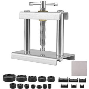 MXTIMWAN Horlogepersset, horloges, batterijwisselgereedschap, horlogesluiter, horlogesluiter, inpersgereedschap, horlogereparatiegereedschap, horlogedekselpers met 18 vormpjes