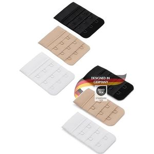 Herzmutter Bra Extender Multi Pack - Beige Zwart Wit - 2/3 Haak Extender - Tijdens de zwangerschap Borstvoeding Gewichtstoename - 9000 (2/3 haak | 6-pack)