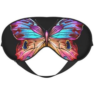 Kleurrijke vlinder unisex elastische verstelbare gesp ontwerp verduisterende slaap oogmasker voor thuis reizen yoga kantoor dutje