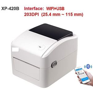 Handbediende slimme inkjetprinter, 420B Hoge Snelheid 152 mm/s Bluetooth USB Thermalprinter Pos Barcode Sticker Printer Machine 4x6 Verzending Label for mobiele voor Code Date Label-industrie(420B WIF
