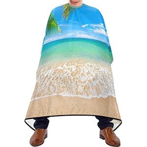 Kapper Cape 140x168cm, Zomer Tropische Palm Strand Haarstyling Cape Duurzame Salon Kapper Cape Grote Kapper Jurk, Voor Mannen, Vrouw, Kinderen