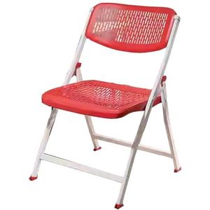 Opvouwbare Metalen Stoelen, Kaartentafelstoelen, Plastic Opvouwbare Stoelen, Opvouwbare Stoelen voor Binnen, met Ademende Mesh Zitting, Capaciteit 150 Kg(Red)