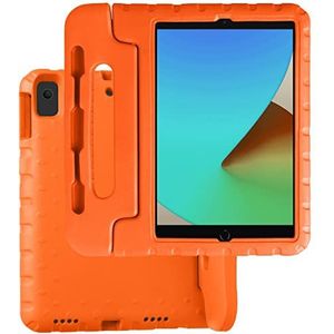 BASEY Hoes Voor iPad 10.2 2021 Hoesje Kinder Case Shockproof Cover - Kindvriendelijke iPad 10.2 2021 Case Kids Hoes - Oranje