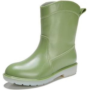 Rain Boots Women And Waterproof Garden Shoes Glitter Comfortable Knee-high Rubber Boots For Ladies Outdoor Boots (Color : Green, Size : 37 EU)