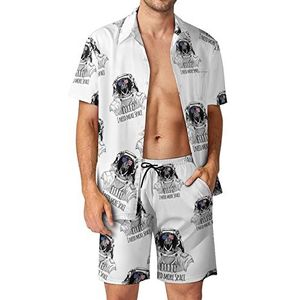 Need More Space Zebra Astronaut Hawaiiaanse bijpassende set 2-delige outfits button down shirts en shorts voor strandvakantie