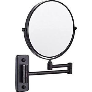 JPKZBCRGM Make-up spiegel voor wandmontage, 360° draaibare vergrotingsspiegel, 8 inch (20,3 cm), badkamerspiegel met inklapbare uittrekbare arm, chroom (kleur: messing, maat: 10x)
