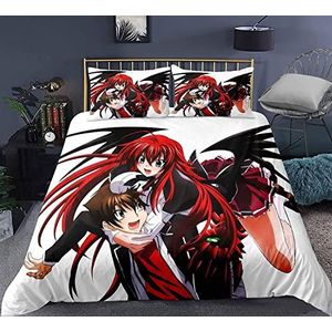 High School DxD Tsto/Hyoudou Issei Anime Beddengoed Sets Cartoon 3D gedrukt Polyester Stof 1 Dekbedovertrek + 2 Kussensloop (Geen Trooster)