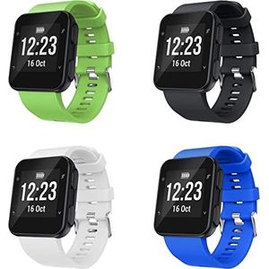 Chainfo compatibel met Garmin Forerunner 35 / Forerunner 30 Watch Strap, Premium Soft Silicone Watch Band Replacement Wristbands (H [Pack of 4])