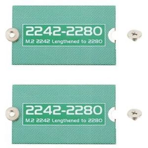 ECSiNG 2 stuks verlengstuk adapter lengte M.2 NGFF/NVME 2242-2280 SSD verlengingskaart plaat voor pc-behuizing 38 x 22 x 0,9 mm