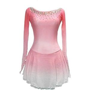 A,11/13,PONNYC Kunstschaatsjurk Voor Meisjes Schaatskleding Met Open Rug Voor Wedstrijden Rolschaats Kleding Met Kleurverloop Glanzende Turnpakjes Voor Ritmische Gymnastiek Met Strass