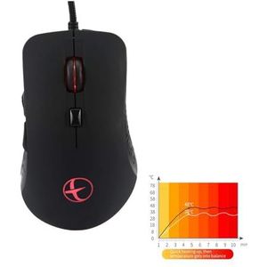 Bedrade gamingmuis, ergonomische programmeerbare USB-warmer verwarmde muis met 6 knoppen, 2400 dpi, voor Windows-pc-games - zwart