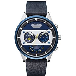 Police Unisex volwassenen analoog kwarts horloge met lederen armband PL15411JSTBL.03