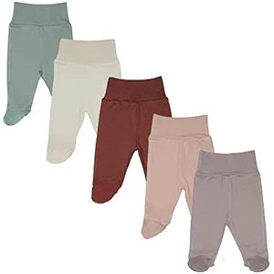MEA BABY Uniseks babybroek met voet van 100% katoen in 5-pack. Babyromperbroek met voet. Babybroek met voet Jongens Babybroek met voet Meisjes, meisjes3, 56
