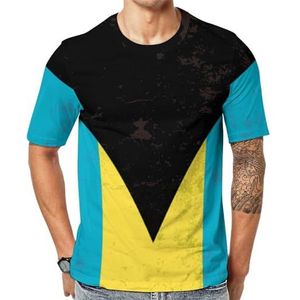 Vintage Bahama's vlag heren korte mouw grafisch T-shirt ronde hals print casual t-shirt tops L