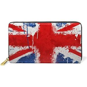Art Engeland UK vlag portemonnee voor vrouwen lederen rits telefoon portemonnee