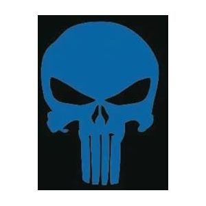 Vlag Punisher kop blauw-zwarte vlag 40 x 60 cm premium kwaliteit bootvlag motorvlag professionele kwaliteit met oogjes