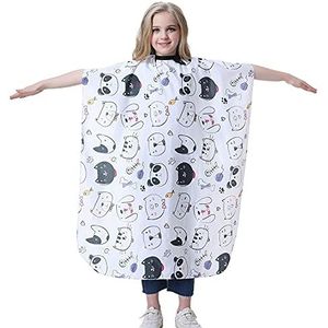 KaHot Kapsel Salon Kappers Cape voor Kinderen Kind Styling Polyester Smock Cover Waterdichte Shampoo & Snijden Huishoudelijke Capes met Snap Sluiting, 31 ""× 43"" (Kleine Beer)
