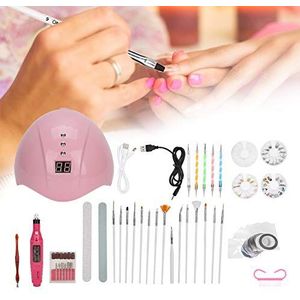 UV LED Nail Art Kit met Elektrische Schuurmachine van Het Type Pen, USB-voeding, 36W Manicurelicht, Strasssteentjes, Nagelboren, Polijstmachines, voor Doe-het-zelf-manicure