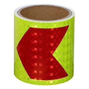 Veiligheidsreflecterende tape, Reflecterende tape Waarschuwing Markeringstape Zelfklevende tegenovergestelde pijl Autosticker 2,7 meter*10 cm(Red+yellow a)