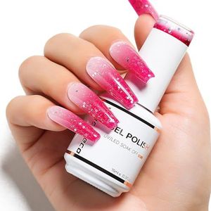 Nicedeco Temperatuur Verandering Gel Nagellak Semi Permanent Nail Gel 15ML Color Changing Nail Polish UV/LED Gellak Nail Art DIY Salon Manicure Holiday Gift 02
