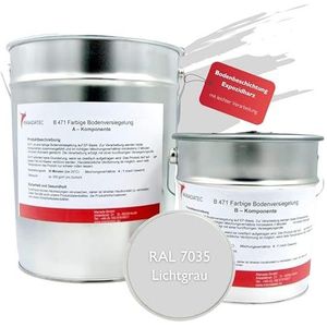 MANADATEC 2k epoxyhars vloercoating 2,5 kg I RAL 7035 lichtgrijs I oplosmiddelvrij, milieuvriendelijk en geurneutraal I coating voor garages en keldervloeren I hoge slagvastheid