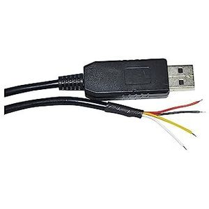 FTDI FT232RL USB NAAR RS485 4 CORE 4P WE WIRE END OPEN CONVERTER SERIËLE COMMUNICATIEKABEL USB-RS485-WE-1800-BT VCC GND DATA AB (Size : 3m, Color : Black USB Case)