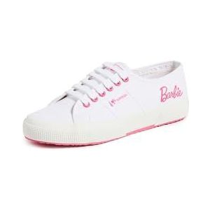Superga Women's 2750 Barbie Terry Sneakers, White/Pink, 7 Medium US