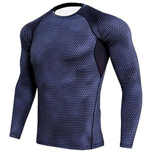 Anyu Heren Longsleeve Compressie Base Layer/Baselayer Top T-Shirt, Zwart, L