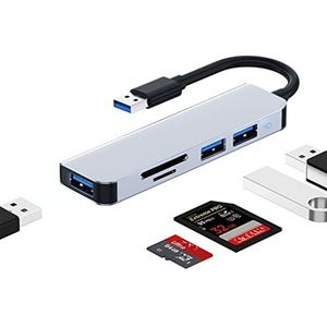 USB 3.0 Hub, 5 in 1 USB C Splitter Multiport Adapter 3 5Gbps USB-poorten, TF Opslagkaartlezer Compatibel voor PC, Laptops Printer USB Flash Drives