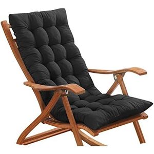 Xpnit 8 cm dik bankkussen 2/3-zits, tuin hoge rugleuning stoelkussen stoel zitkussen rugleuning voor patio, ligstoel, fauteuil (60 x 40 cm, zwart)